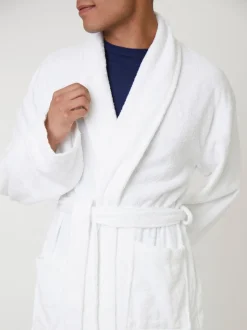 Blanc - Peignoir Loungeable homme classique en éponge