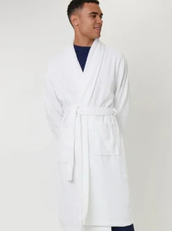 Blanc - Peignoir Loungeable homme classique en éponge