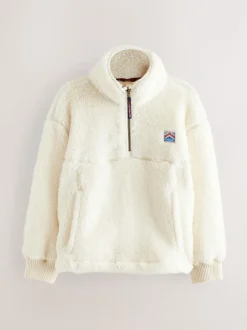 Blanc - Polaire Superdry quart zippée