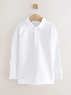 Blanc - Polo à manches longues pour l'école, lot de 2 (3-16ans)