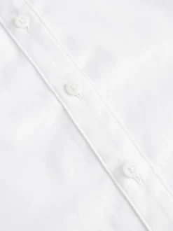 Blanc - Premium Cotton Rich Frill Col School Chemisiers (3-14yrs)