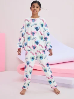 Blanc - Pyjama Lilo & Stitch en polaire confortable (3-16ans)