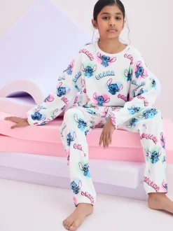 Blanc - Pyjama Lilo & Stitch en polaire confortable (3-16ans)