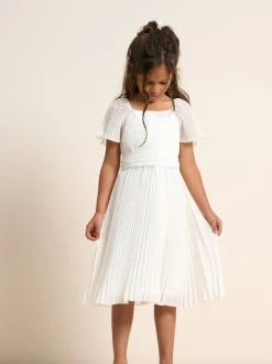 Blanc - Robe Angel & Rocket plissée à nœud ballerine