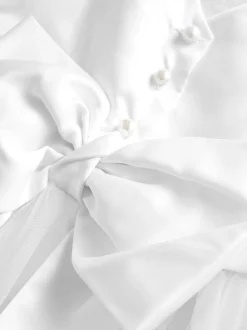 Blanc - Robe Nœud pour Fille Fleurie (3mths-16yrs)