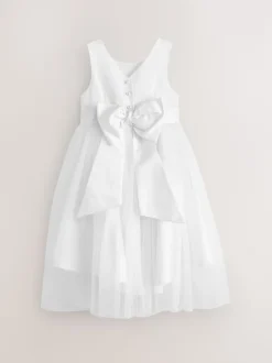 Blanc - Robe Nœud pour Fille Fleurie (3mths-16yrs)
