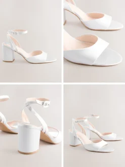 Blanc - Sandales de mariage Forever Comfort® à talons carrés à bout rond