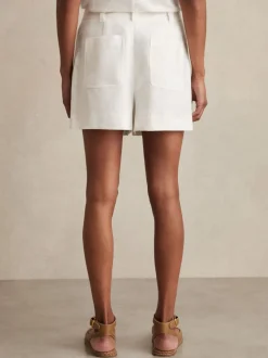Blanc - Shorts en lin Reiss Ashby