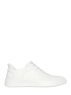 Blanc - Skechers Court Break Double Vented Slip In Trainers
