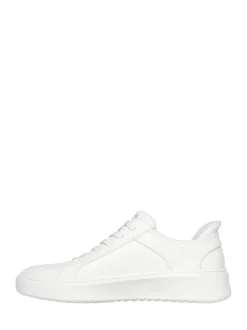 Blanc - Skechers Court Break Double Vented Slip In Trainers