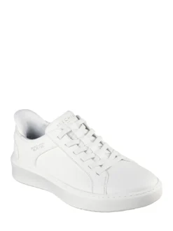 Blanc - Skechers Court Break Double Vented Slip In Trainers
