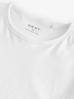 Blanc - Slim Fit (Slim Fit) - T-shirts de superposition en coton 100 %, lot de 2