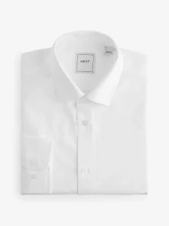 Blanc - Slim Fit (Slim Fit) - Lot de 3 chemises élégantes faciles d’entretien à manchette simple