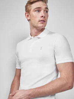 Blanc - Slim Fit (Slim Fit) - Polo Manches courtes Pique