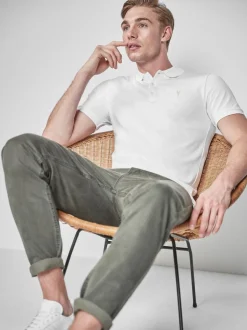 Blanc - Slim Fit (Slim Fit) - Polo Manches courtes Pique