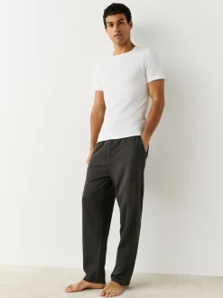 Blanc - Slim Fit (Slim Fit) - T-shirts de superposition en coton 100 %, lot de 5