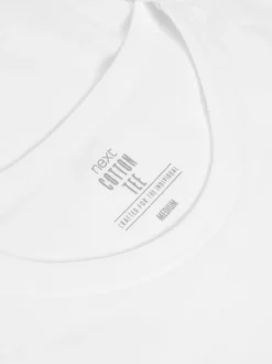 Blanc - Slim Fit (Slim Fit) - T-shirts de superposition en coton 100 %, lot de 5