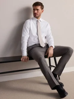 Blanc - Slim Fit (Slim Fit) - Chemise Signature texturée élégante