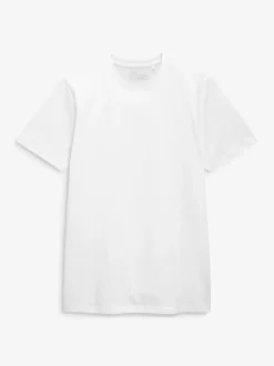 Blanc - Slim Fit (Slim Fit) - T-shirt Essential Col rond en coton