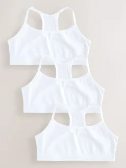 Blanc - Strappy Racer Back Crop Tops Pack de 3 (5-16ans)
