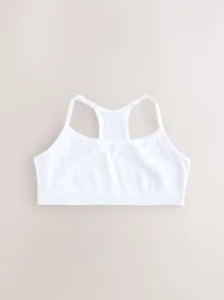 Blanc - Strappy Racer Back Crop Tops Pack de 3 (5-16ans)