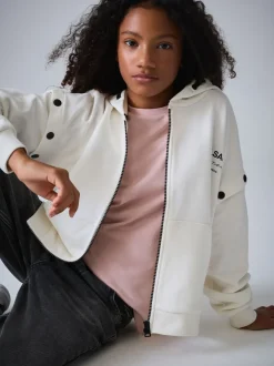 Blanc - Sweat à capuche smALLSAINTS Amphia Underground zippé