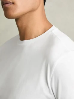 Blanc - T-shirt à col ras du cou en coton Reiss Bless