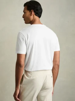 Blanc - T-shirt à col ras du cou en coton Reiss Bless