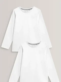 Blanc - T-shirt à manches longues (3-16ans)