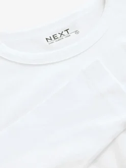 Blanc - T-shirt à manches longues de cou d'équipage