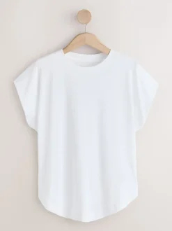 Blanc - T-shirt Blend modal TENCEL™ à Mancherons