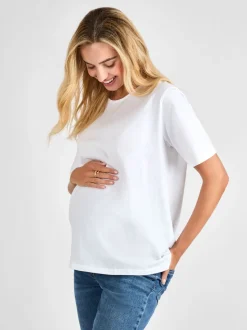 Blanc - T-shirt de maternité oversize JoJo Maman Bébé