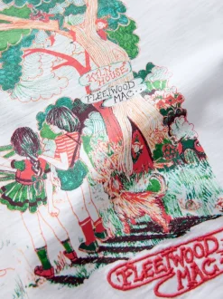 Blanc - T-shirt Fleetwood Mac à manches courtes et col rond graphique