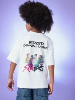 Blanc - T-shirt KPOP Demon Hunters (6-16ans)