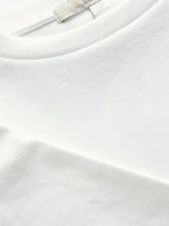 Blanc - T-shirt Manche courte Col ras du cou lourd