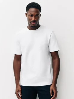 Blanc - T-shirt épais doux au toucher élégant