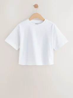Blanc - T-shirt épais oversize (3-16ans)