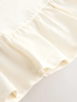 Blanc - T-shirt péplum à manches courtes (3mois-7ans)