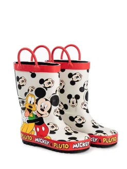 Blanc - Vanilla Underground Bottes en caoutchouc Mickey & Pluto garçon avec poignées