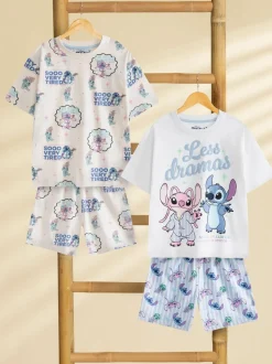 Blanc - Vanilla Underground Lot de 2 pyjamas Lilo & Stitch fille Disney
