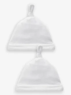 Blanc - Velour Bébé Cravate Top Chapeaux 2 Lot (0-12mois)