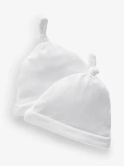 Blanc - Velour Bébé Cravate Top Chapeaux 2 Lot (0-12mois)