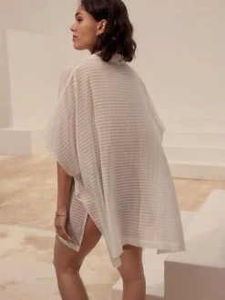 Blanc - Vêtement de chemise longue 100enfiler % coton