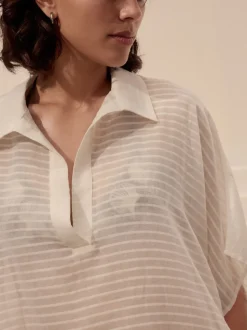 Blanc - Vêtement de chemise longue 100enfiler % coton