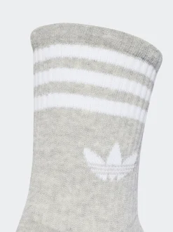 Blanc chromé - Col rond - adidas Originals 3-Rayures Chaussettes Col rond 3 paires