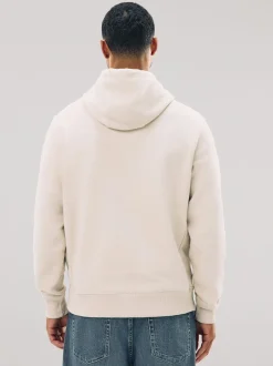 Blanc écru - Ajustement régulier - Sweat-shirt à capuche en jersey riche en coton épais