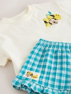 Blanc écru - Disney Ensemble haut et short à manches courtes Minnie et Mickey (3mois7ans)