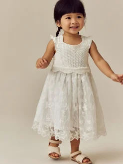 Blanc écru - Robe d'occasion en tricot (3mths-10yrs)