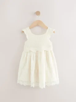 Blanc écru - Robe d'occasion en tricot (3mths-10yrs)
