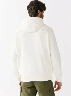 Blanc écru - Sweat à capuche Imprimé graphique